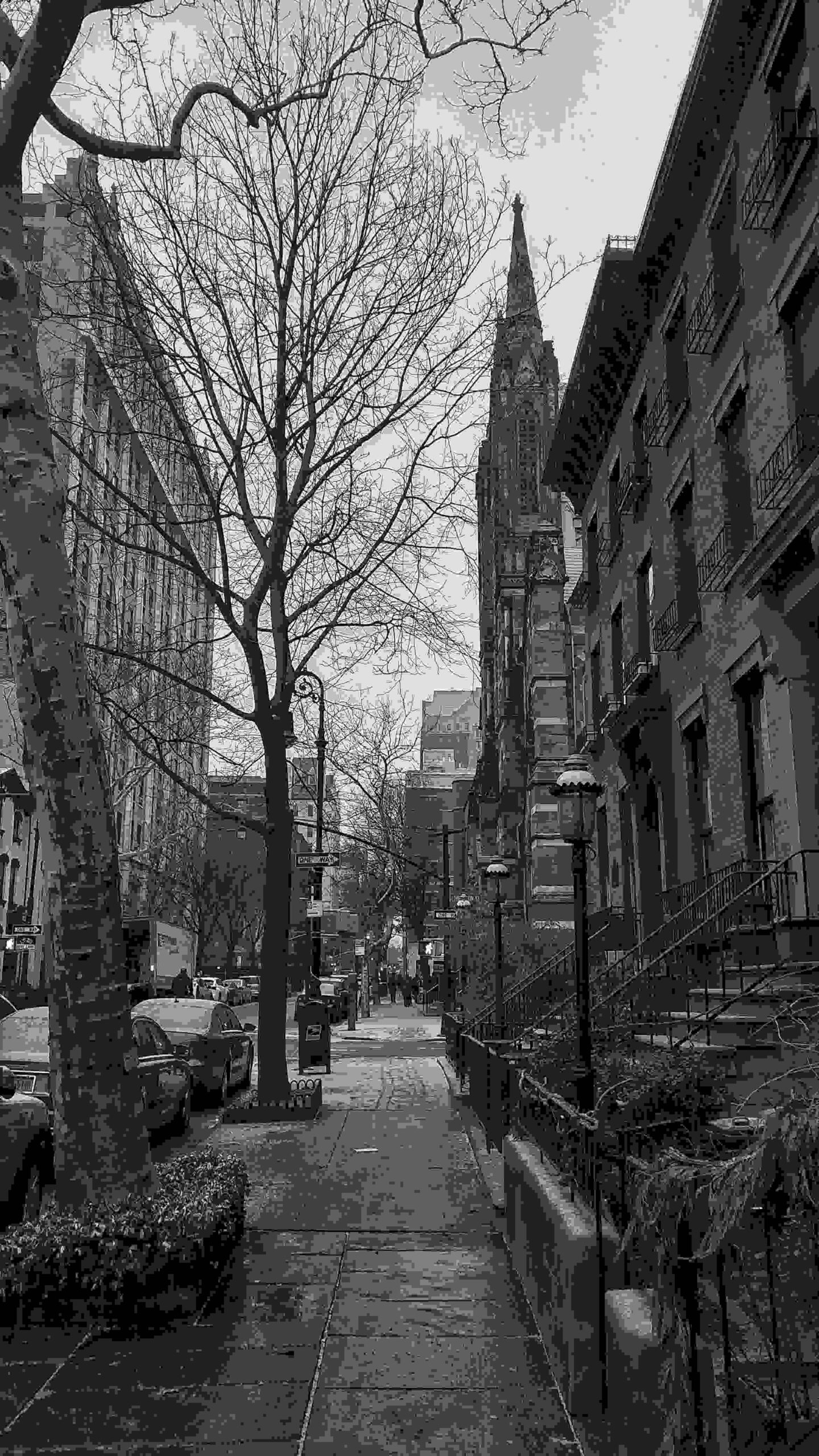 Brooklyn street view close to public transport
