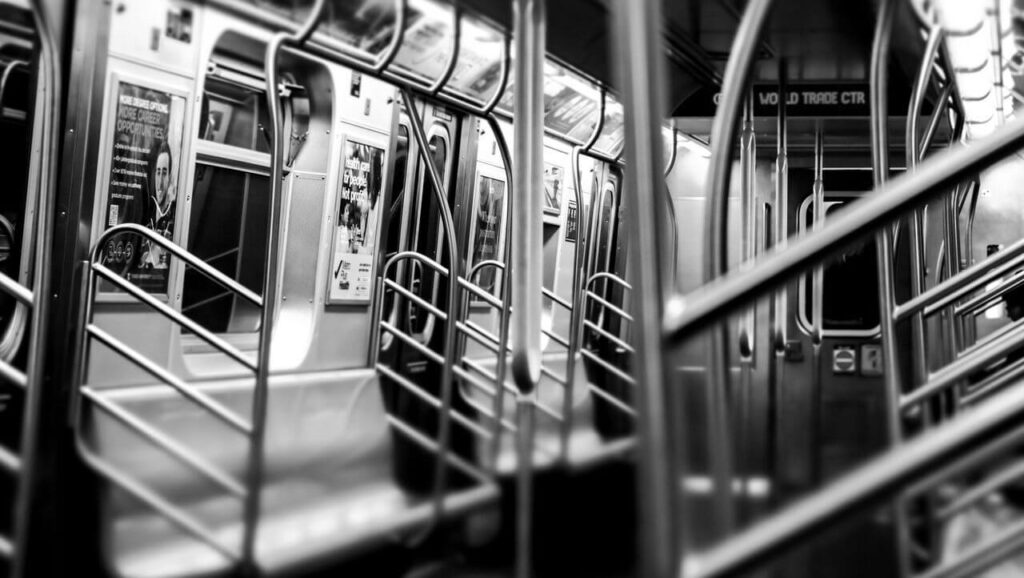 Subway lines interior running near Greene Avenue