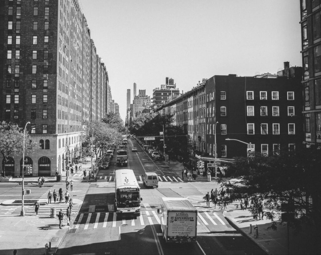 Brooklyn busy cross street neighborhood near Greene Avenue