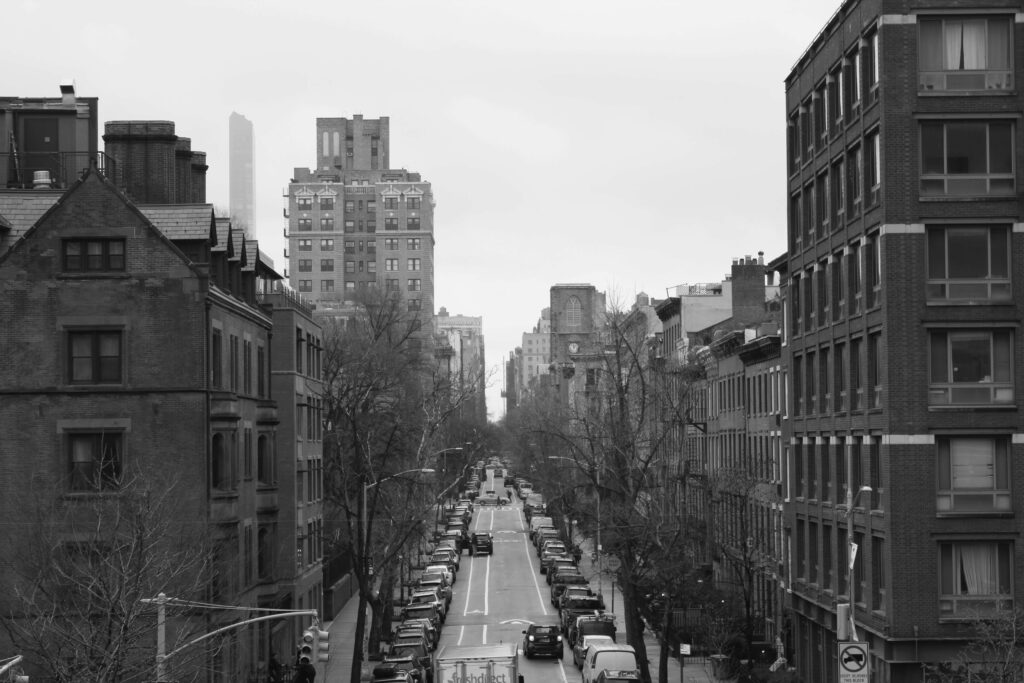 Brooklyn neighborhood sky view of buildings