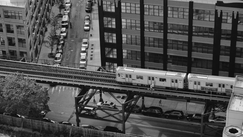 Train railroad sky view near Greene Avenue