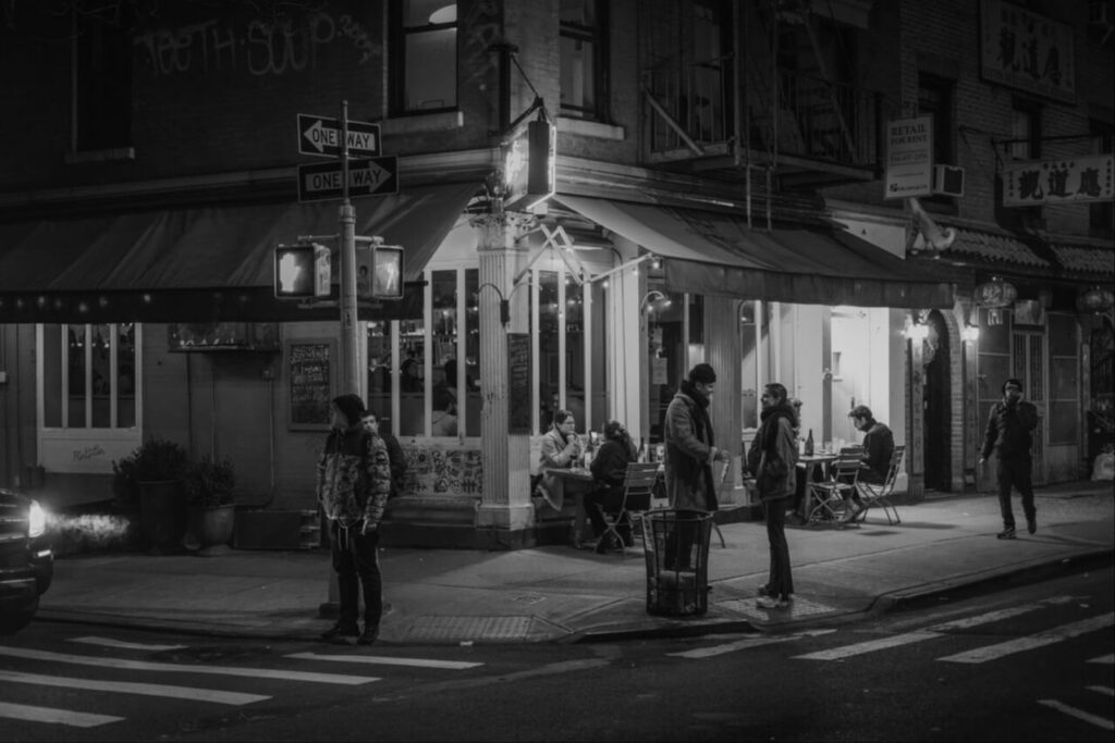 Side Street View of Local Cafe Near Greene Avenue