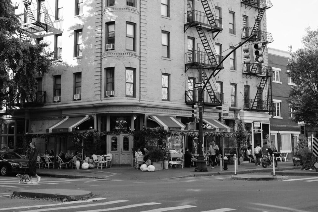 Local cafe in Brooklyn outside view